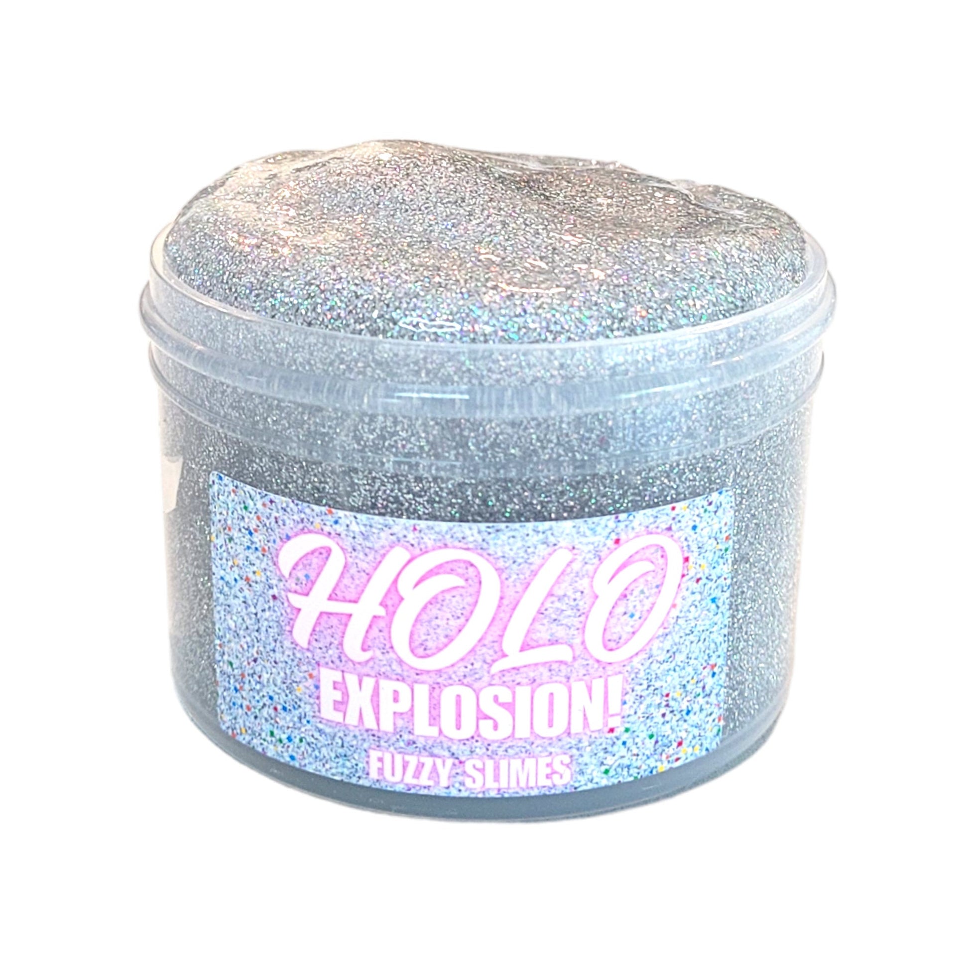 Holo Explosion holographic clear slime ~ fuzzy slimes ~ unscented