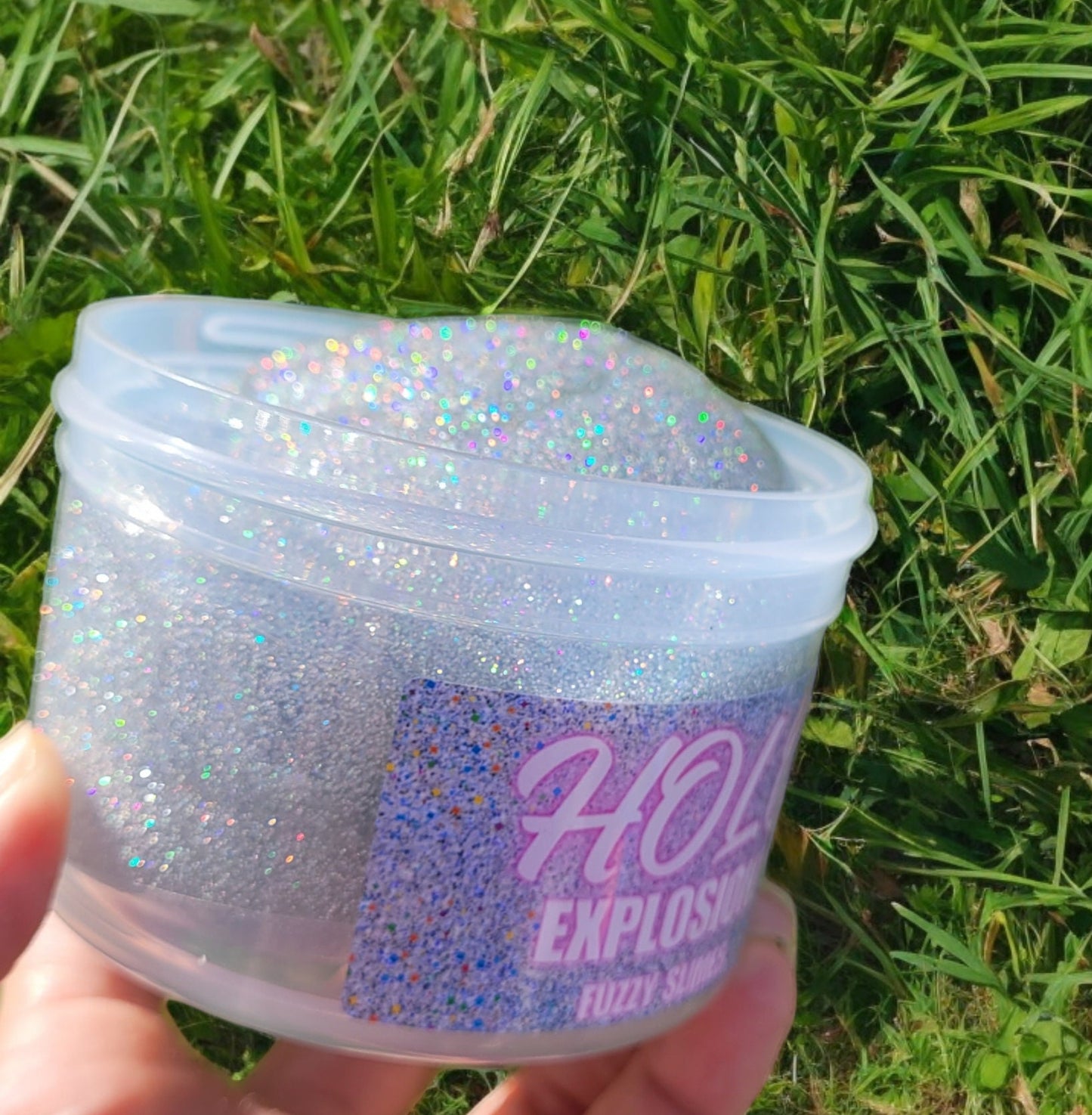 Holo Explosion holographic clear slime ~ fuzzy slimes ~ unscented