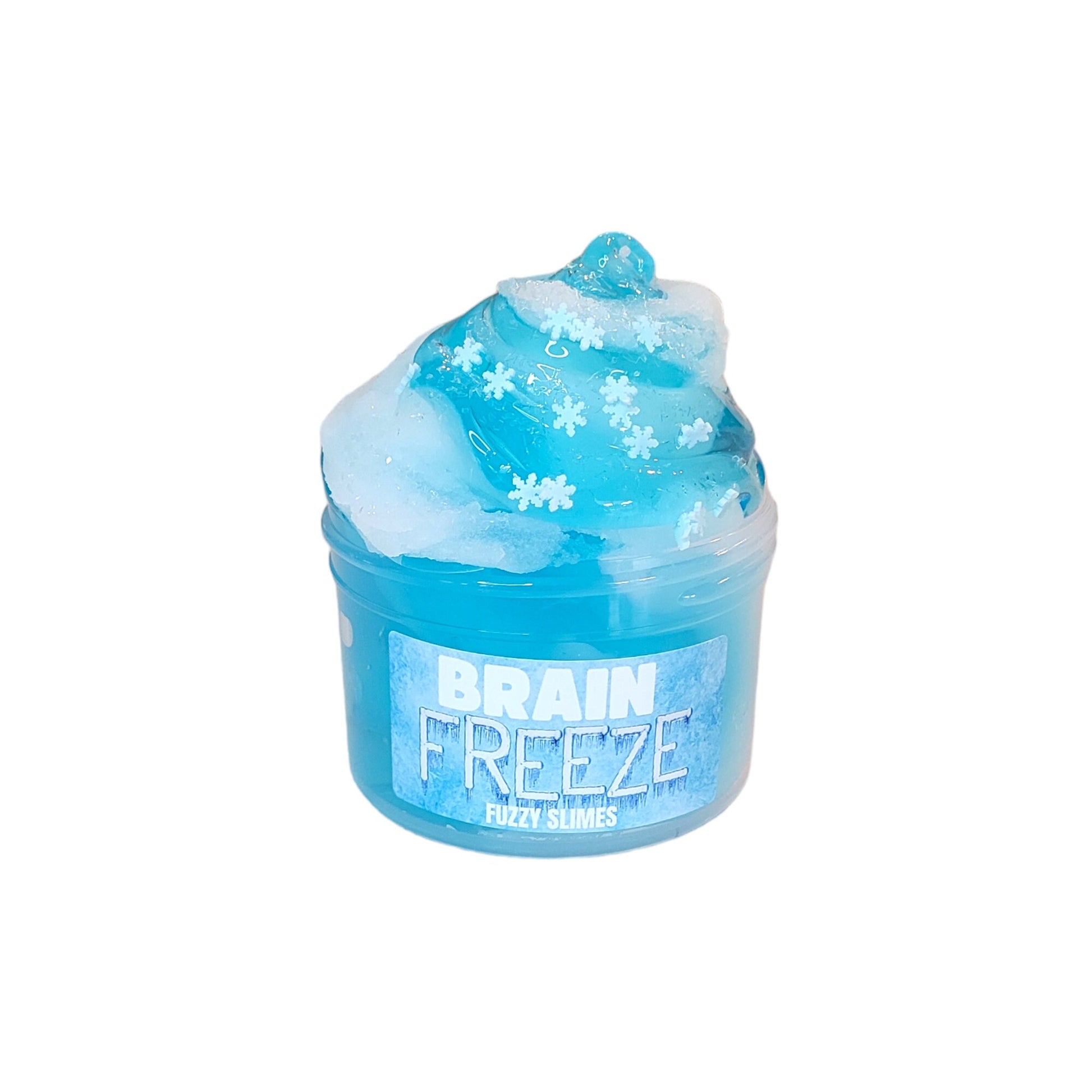 Brain Freeze Iccee Clear Slime ~ fuzzy slimes ~ blue raspberry scent