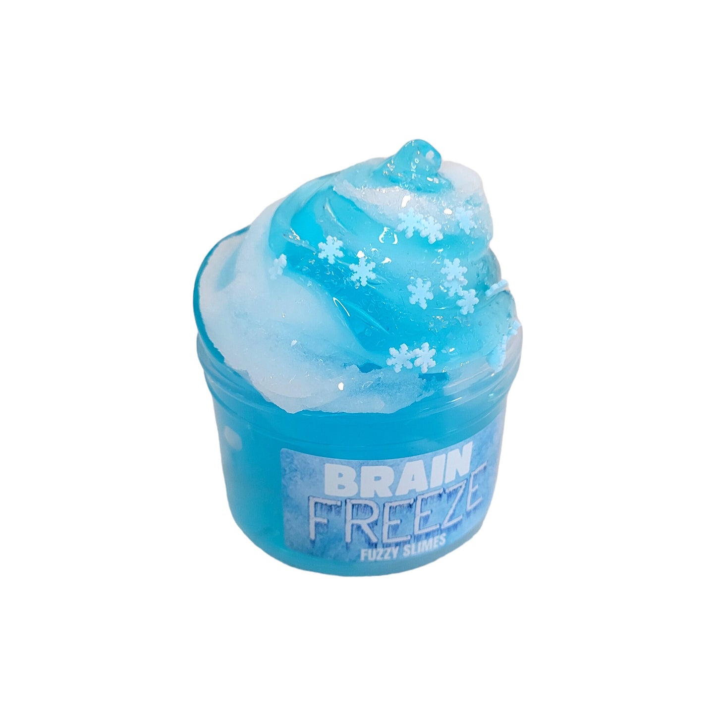 Brain Freeze Iccee Clear Slime ~ fuzzy slimes ~ blue raspberry scent