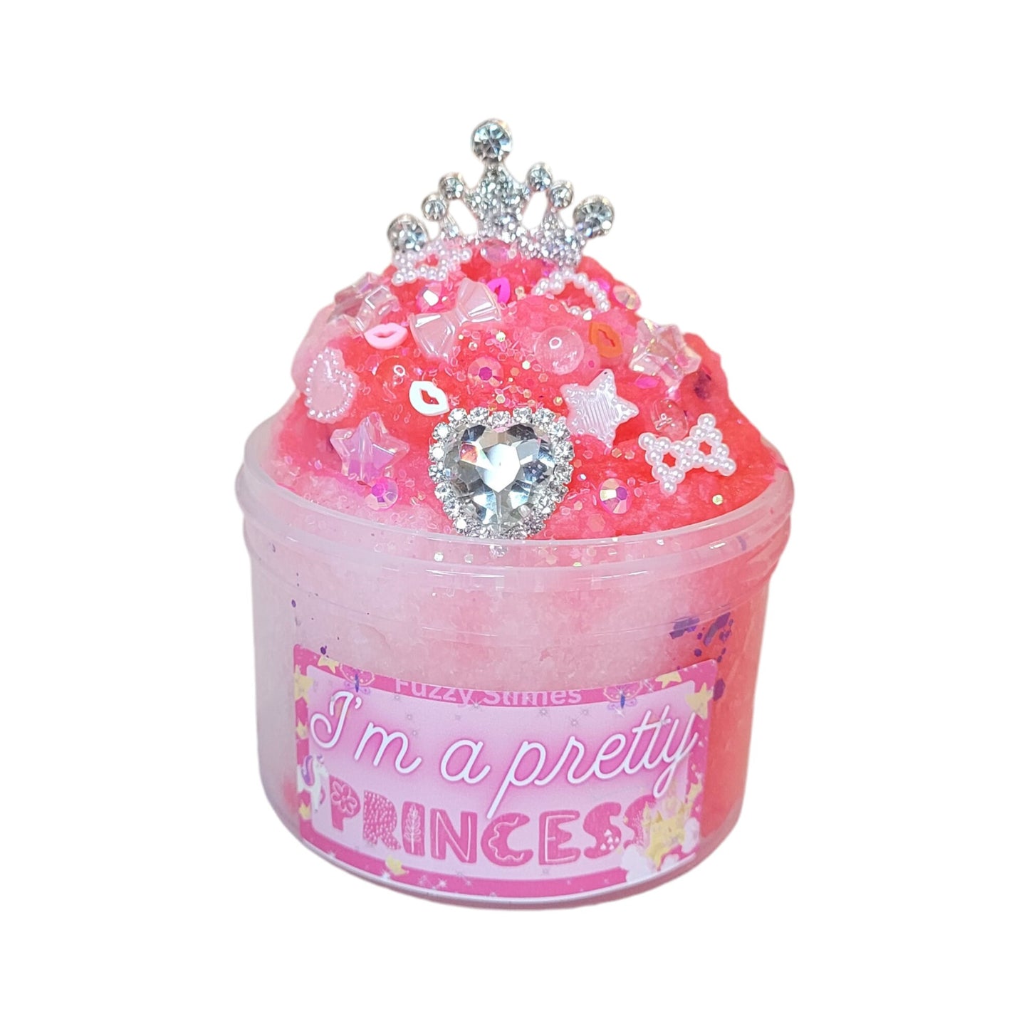 I'm a pretty princess snow sizzle slime, Fuzzy Slimes, strawberry passion fruit scent