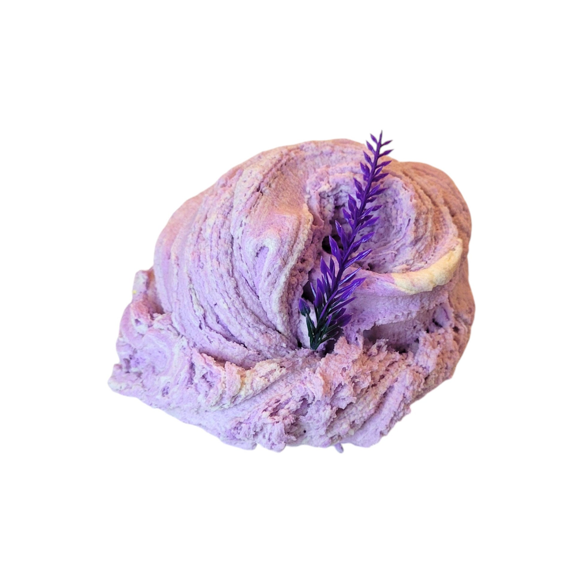 lemon lavender ice cream slime, fuzzy slimes, lemon and lavender scent