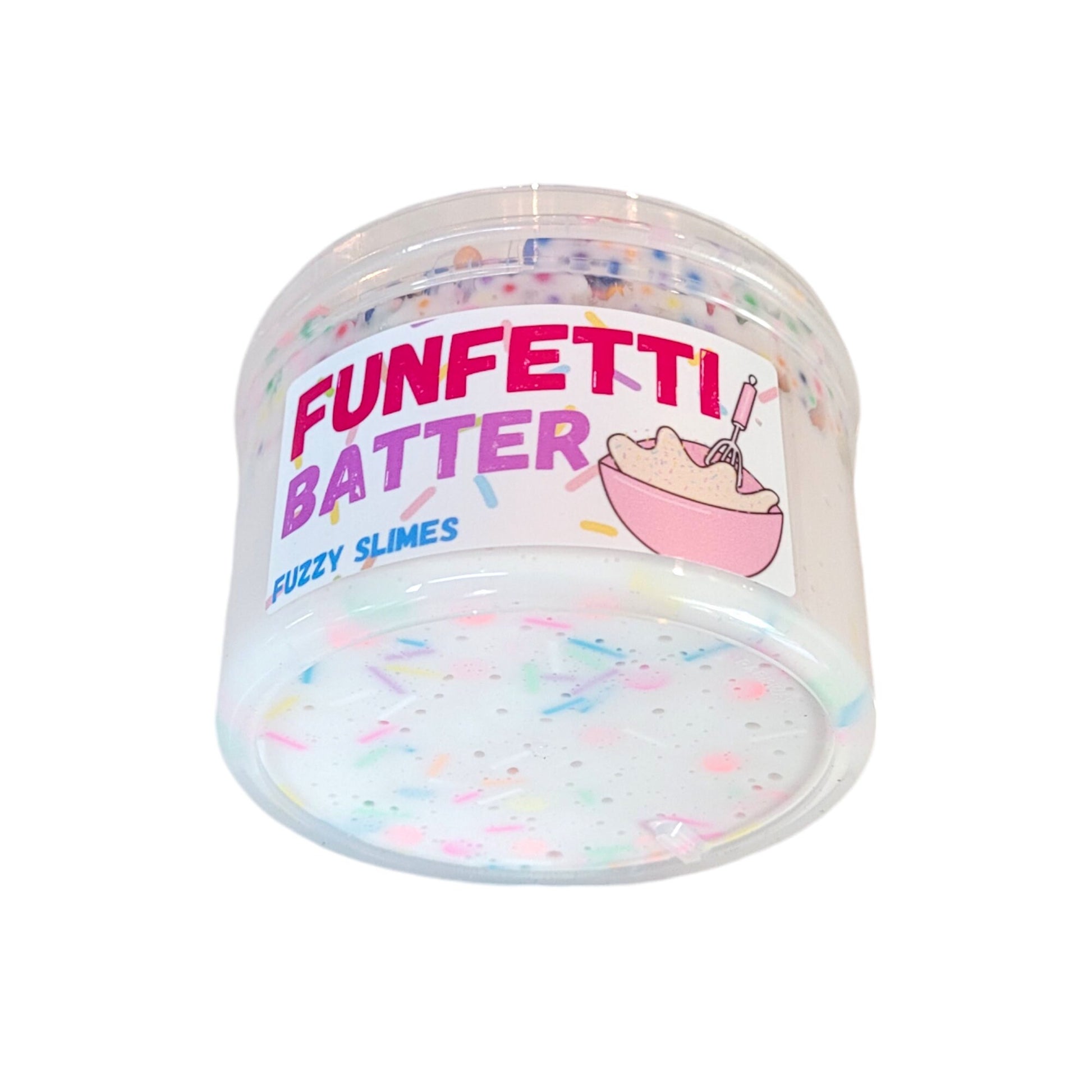 Funfetti batter floam slime, Fuzzy slimes, cake batter scented