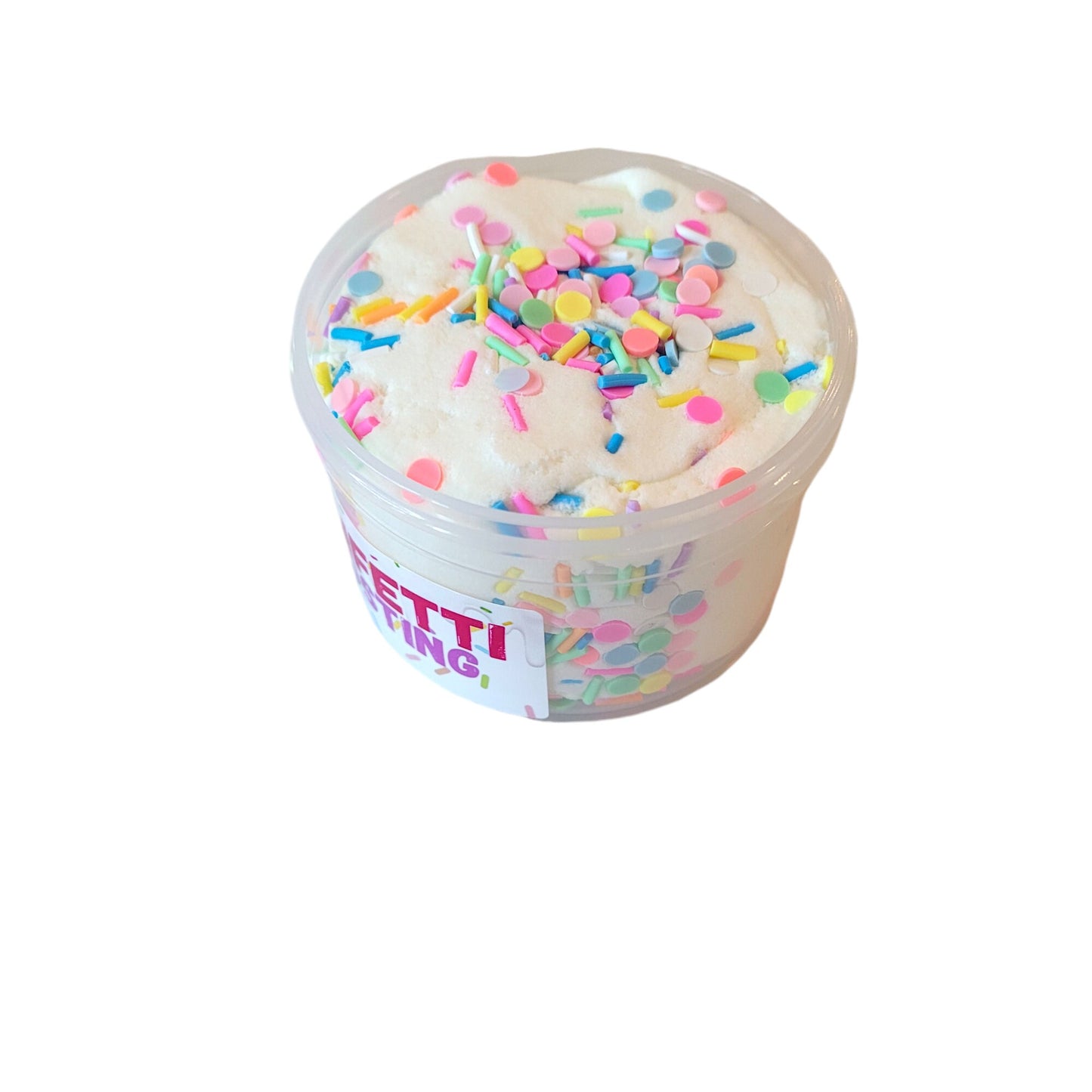 Funfetti frosting ice cream dough slime, Fuzzy Slimes, cake scented