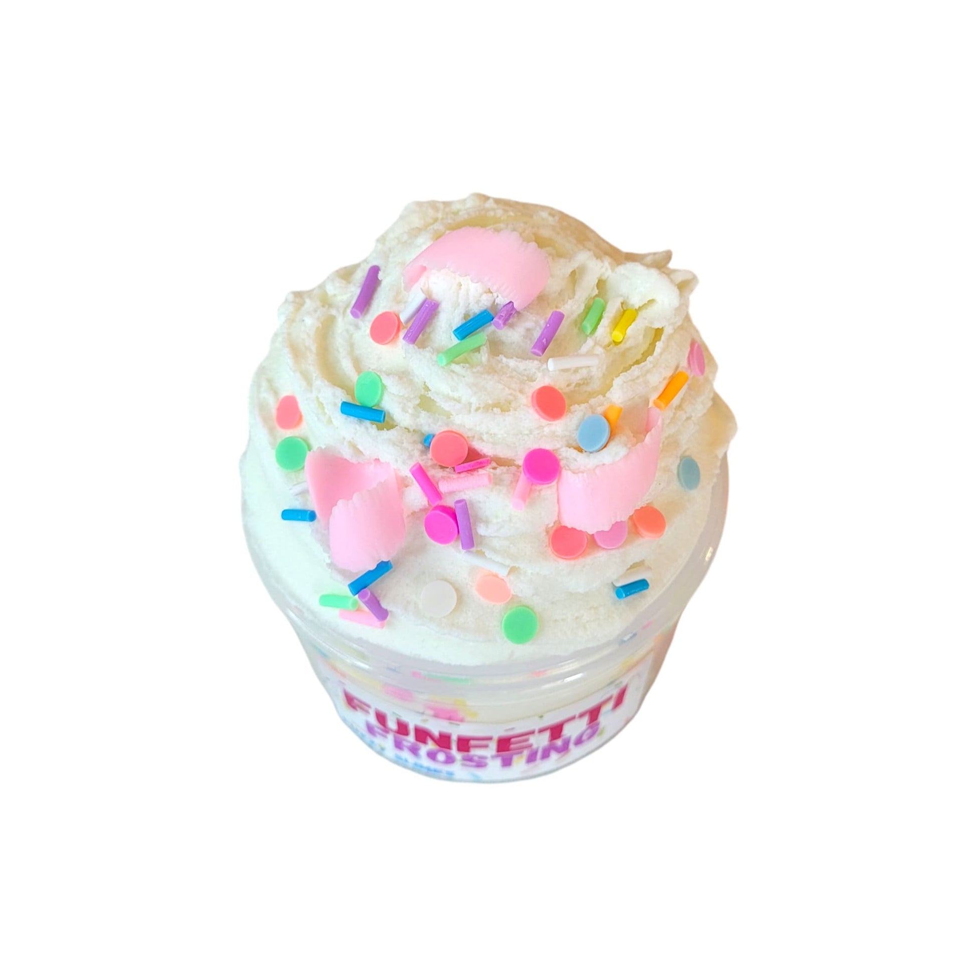 Funfetti frosting ice cream dough slime, Fuzzy Slimes, cake scented