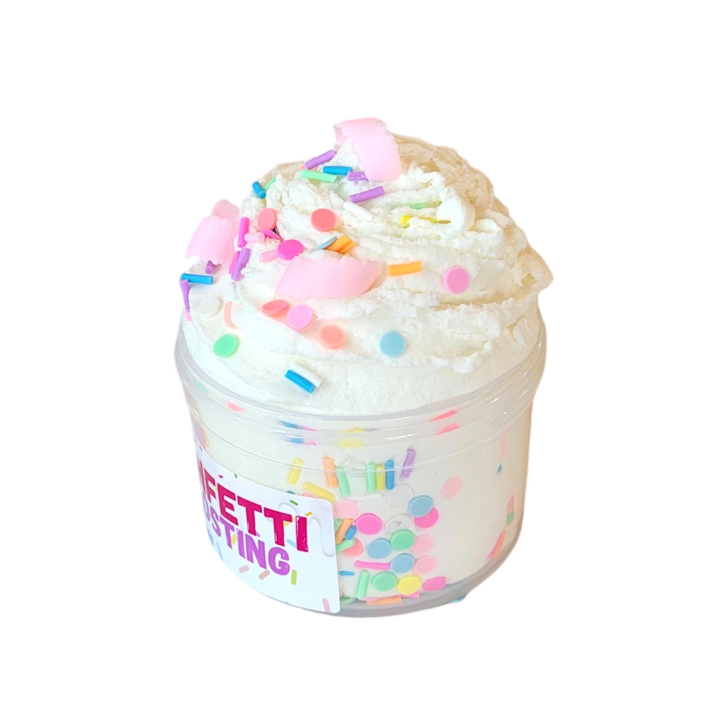 Funfetti frosting ice cream dough slime, Fuzzy Slimes, cake scented