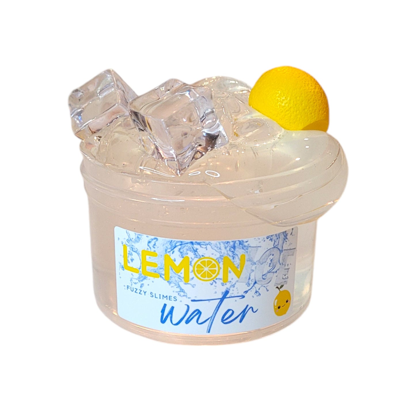 Lemon Water Clear slime, Fuzzy Slimes, unscented