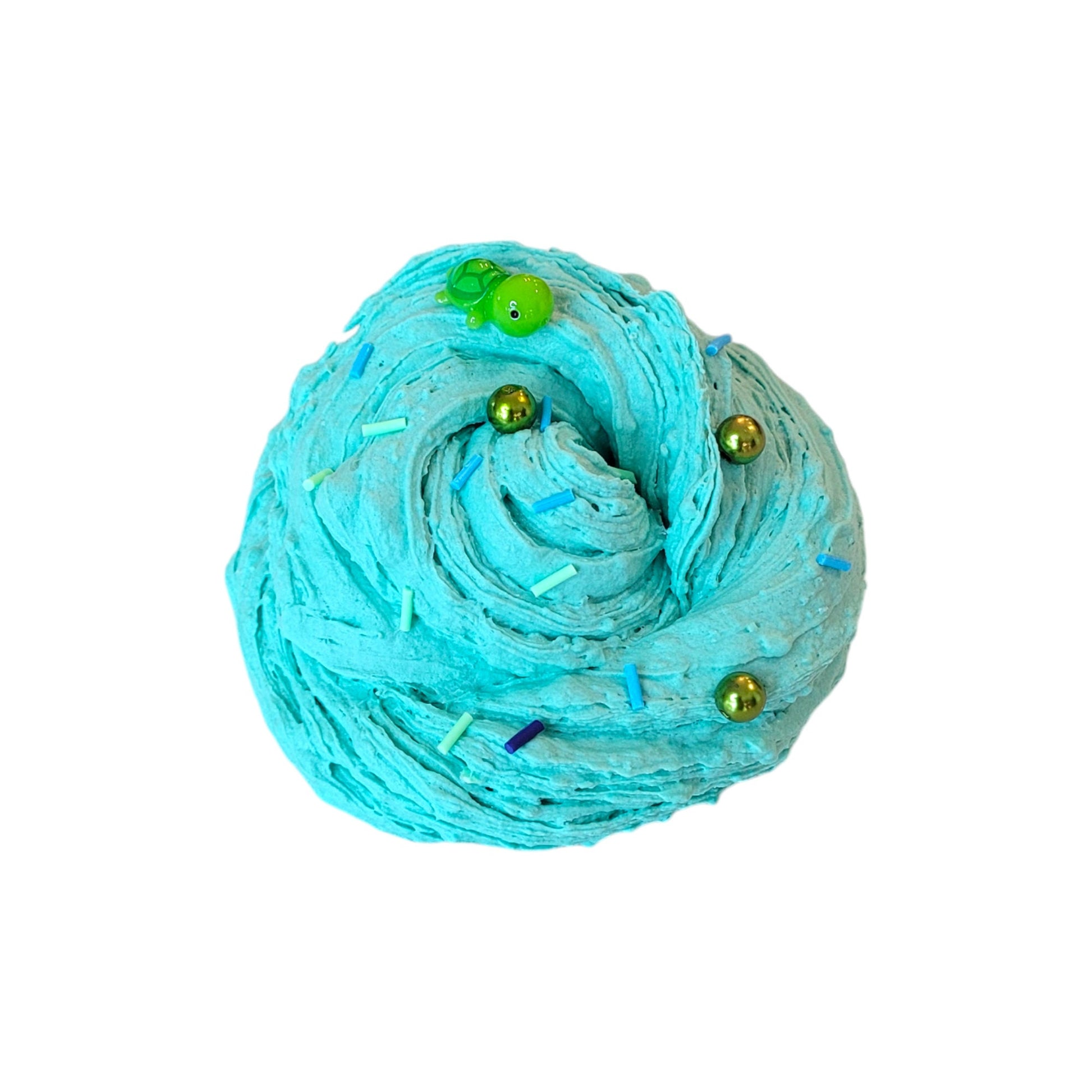 Attack Turtle snow butter slime, Fuzzy slimes, green apple/blue raspberry scent