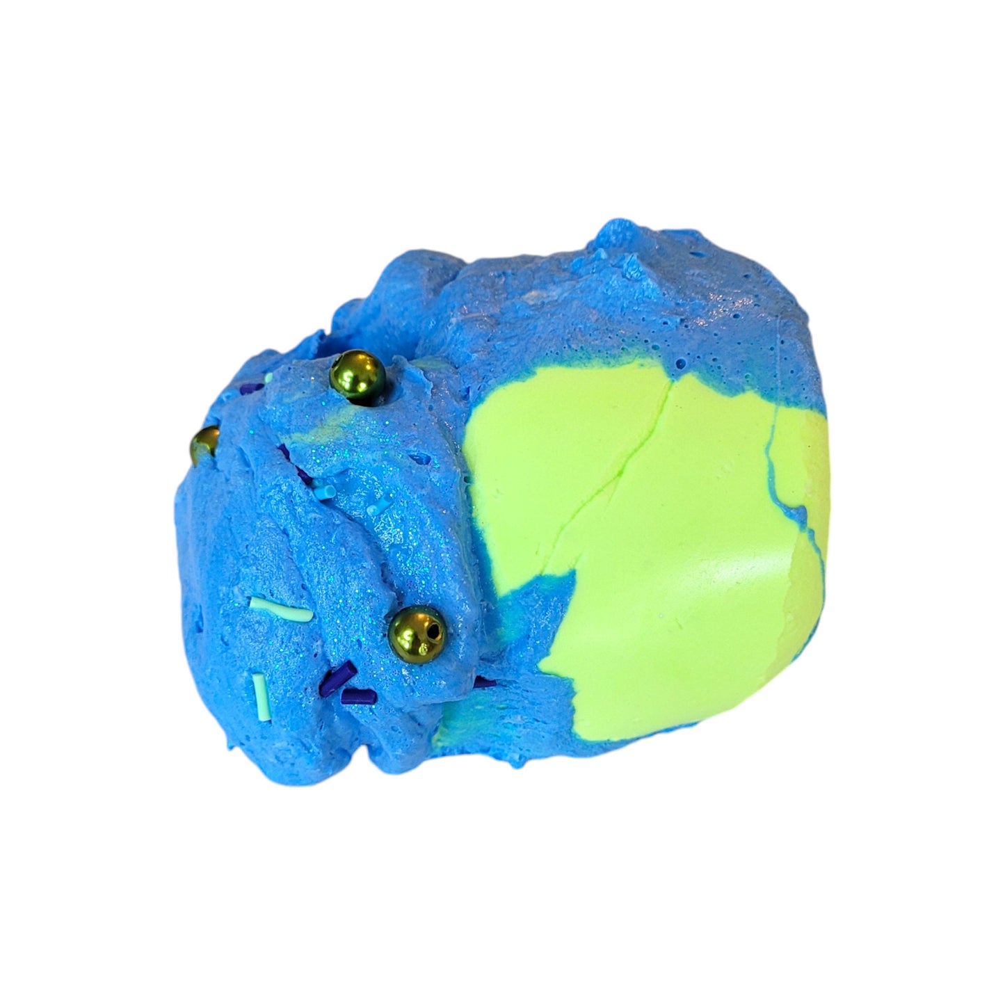 Attack Turtle snow butter slime, Fuzzy slimes, green apple/blue raspberry scent