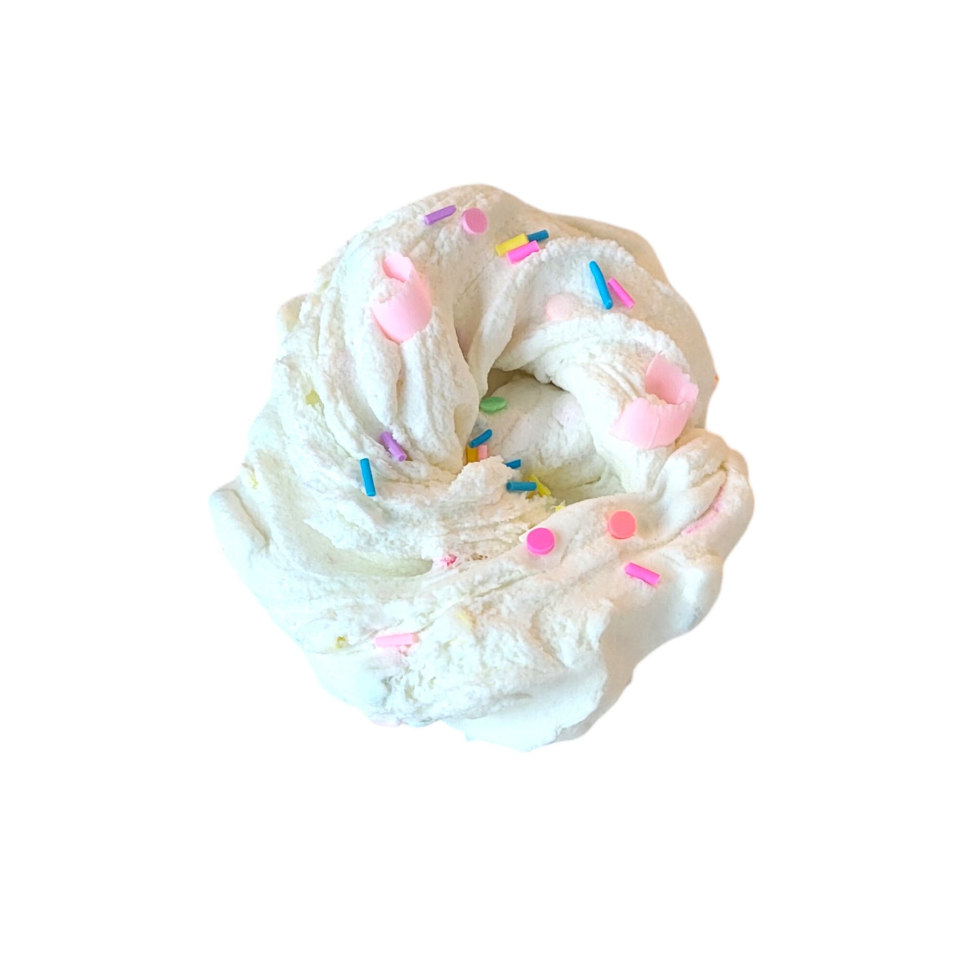 Funfetti frosting ice cream dough slime, Fuzzy Slimes, cake scented