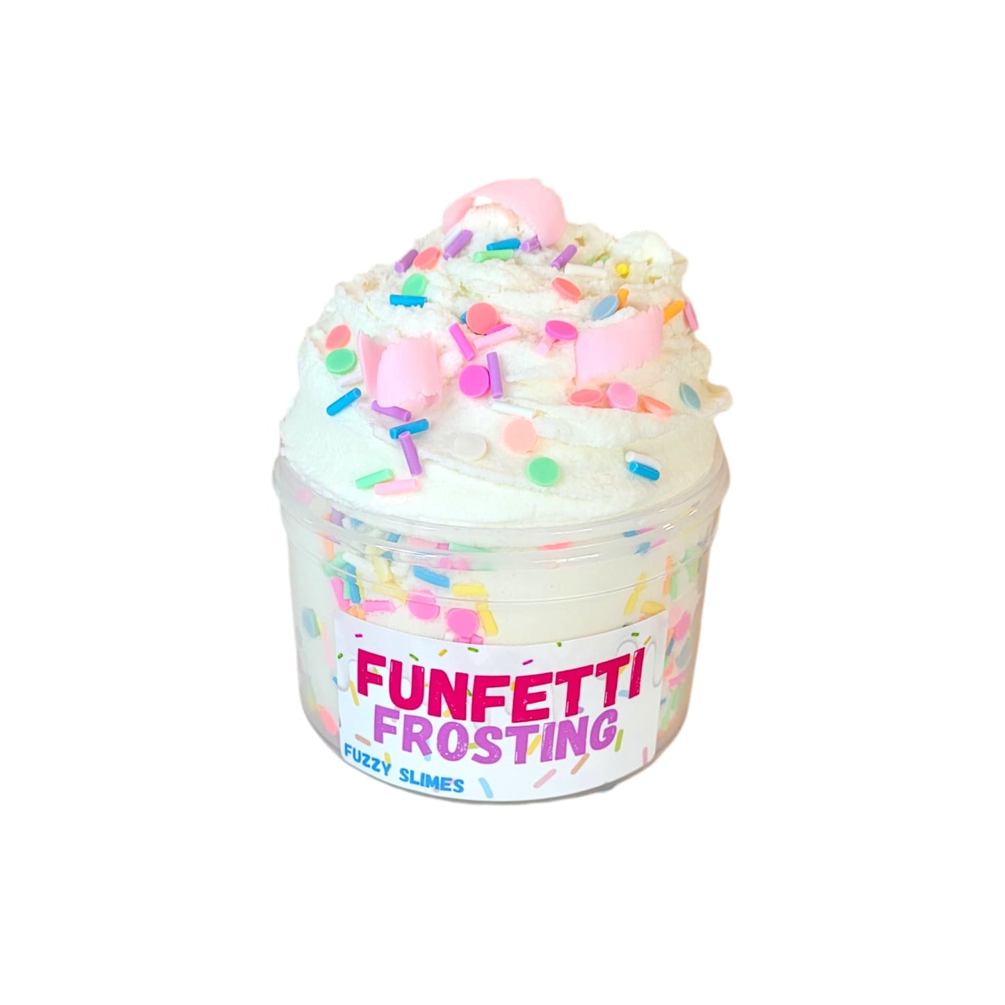 Funfetti frosting ice cream dough slime, Fuzzy Slimes, cake scented