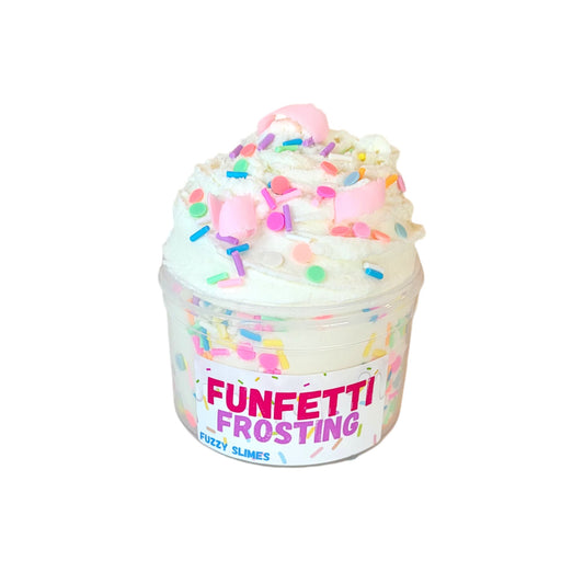 Funfetti frosting ice cream dough slime, Fuzzy Slimes, cake scented