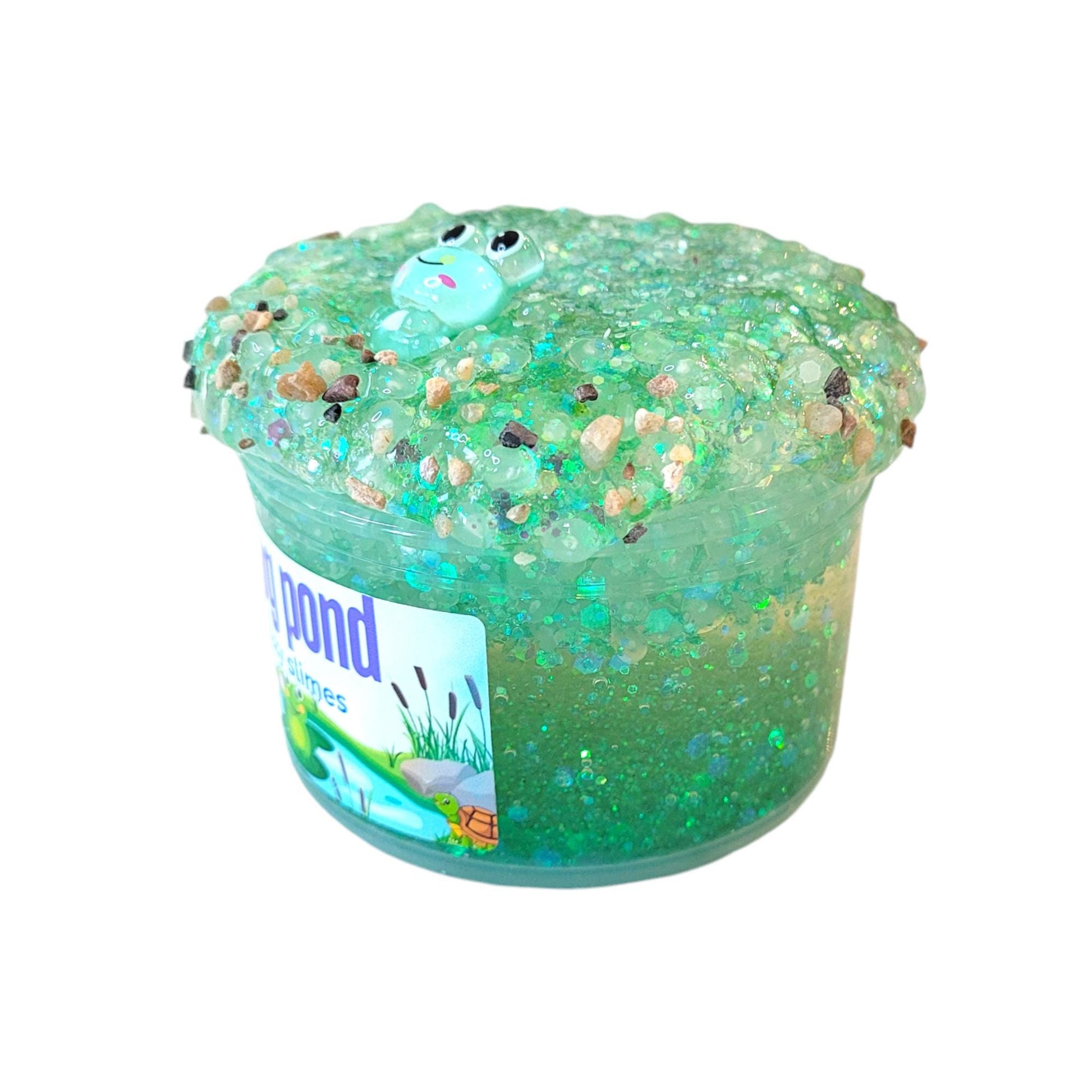 Frog Pond Slushie Pebble Rock Clear Slime, Fuzzy Slimes, unscented