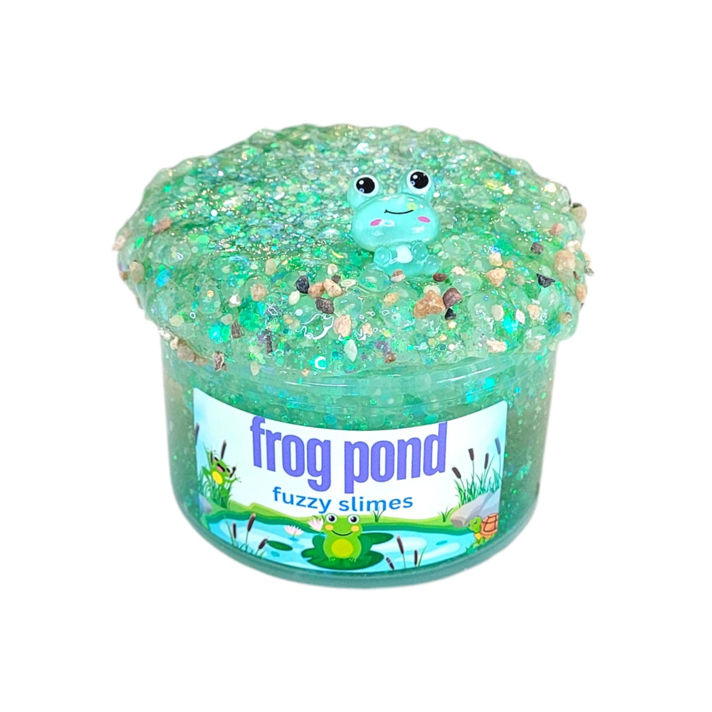 Frog Pond Slushie Pebble Rock Clear Slime, Fuzzy Slimes, unscented