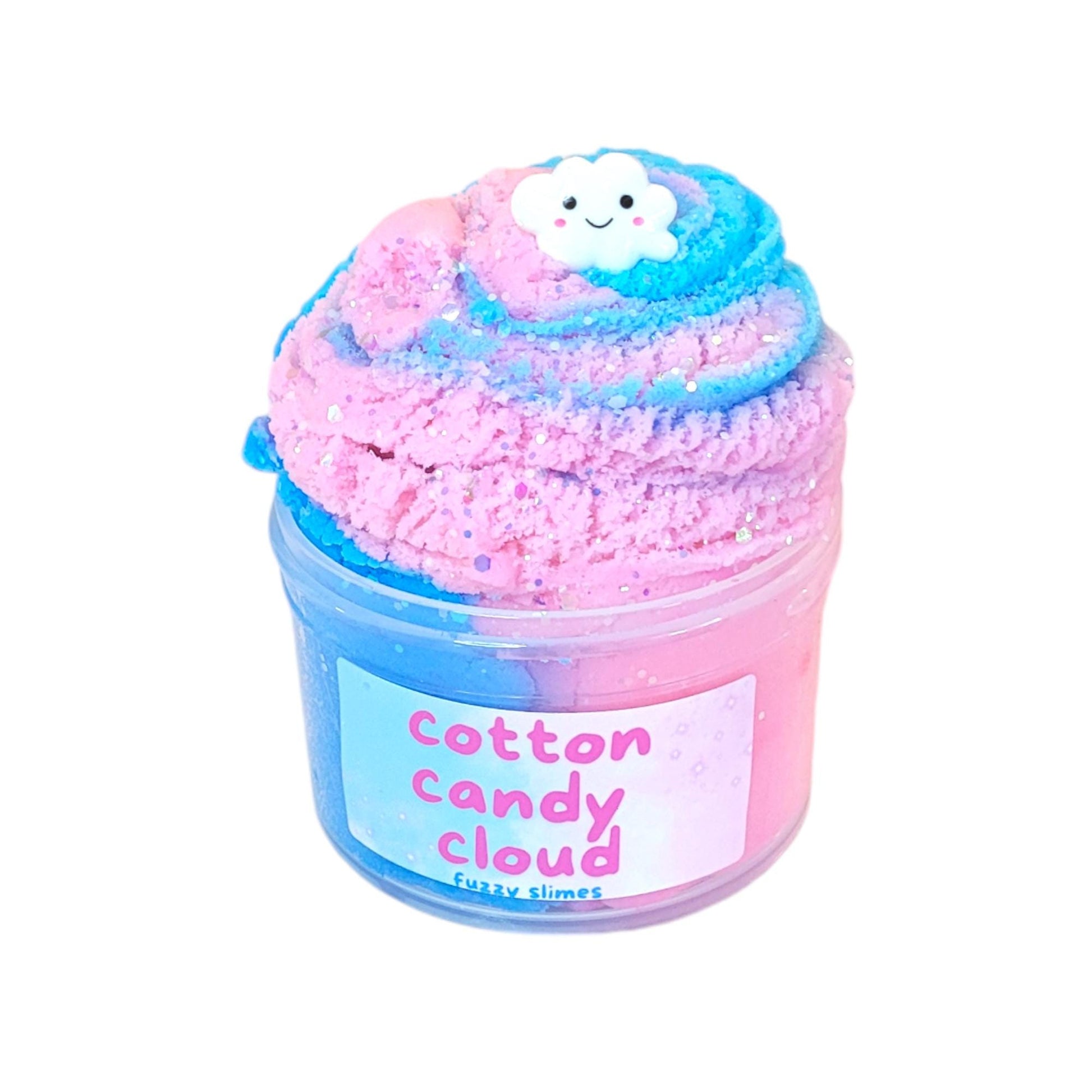 Cotton candy cloud slime, Fuzzy slimes, cotton candy scent