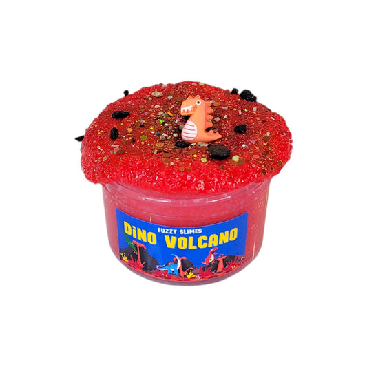 Dino Volcano soft snow slime, Fuzzy Slimes, fruit punch scent