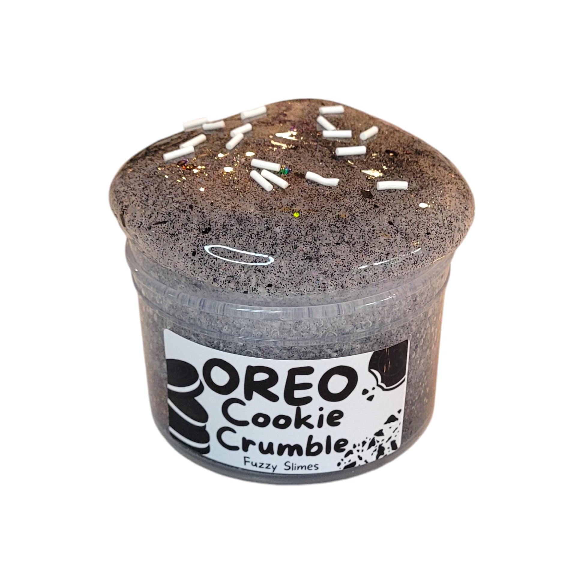 Oreo cookie crumble soft snow slime, fuzzy slimes, chocolate scent