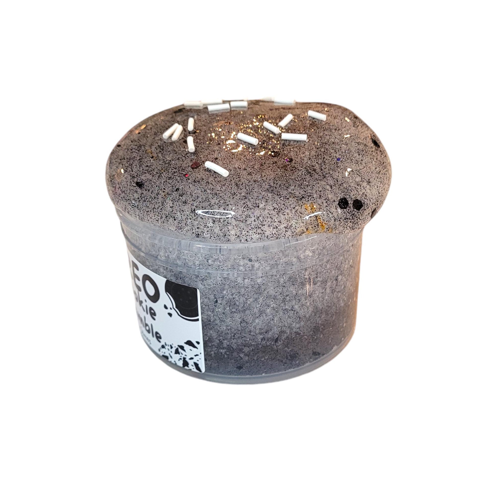 Oreo cookie crumble soft snow slime, fuzzy slimes, chocolate scent