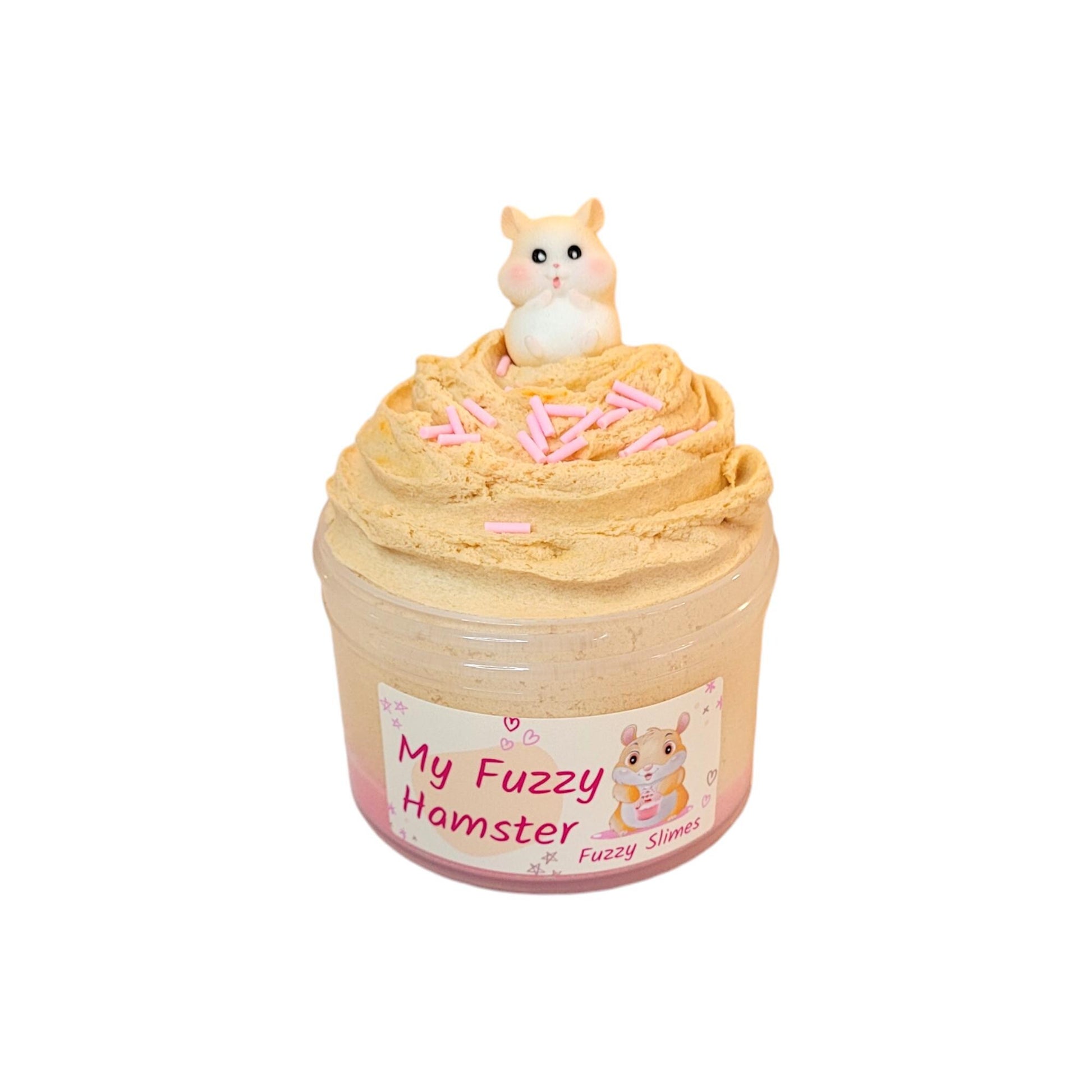 My fuzzy hamster memory dough slime, Fuzzy Slimes, strawberry and mango scented