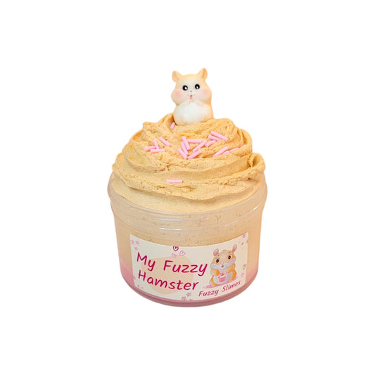 My fuzzy hamster memory dough slime, Fuzzy Slimes, strawberry and mango scented