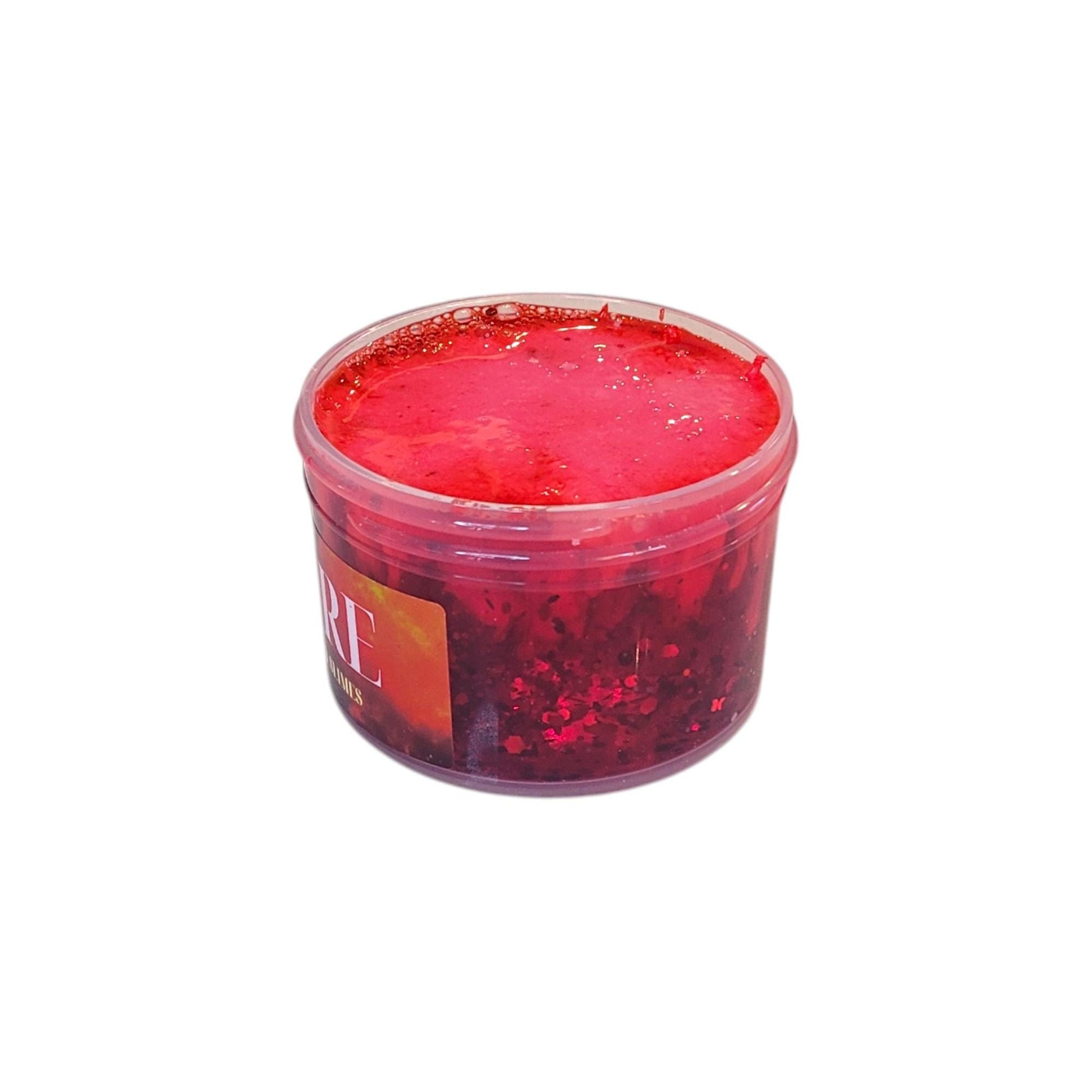 Fire avalanche clear slime, Fuzzy Slimes, cinnamon scent