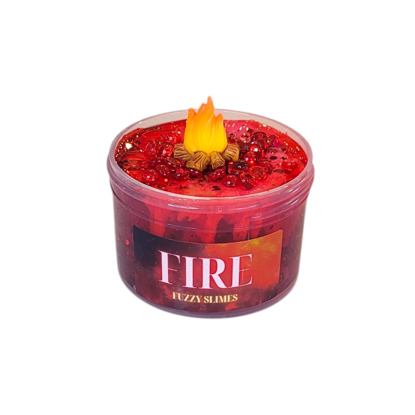 Fire avalanche clear slime, Fuzzy Slimes, cinnamon scent