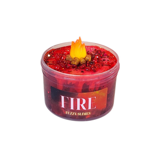 Fire avalanche clear slime, Fuzzy Slimes, cinnamon scent