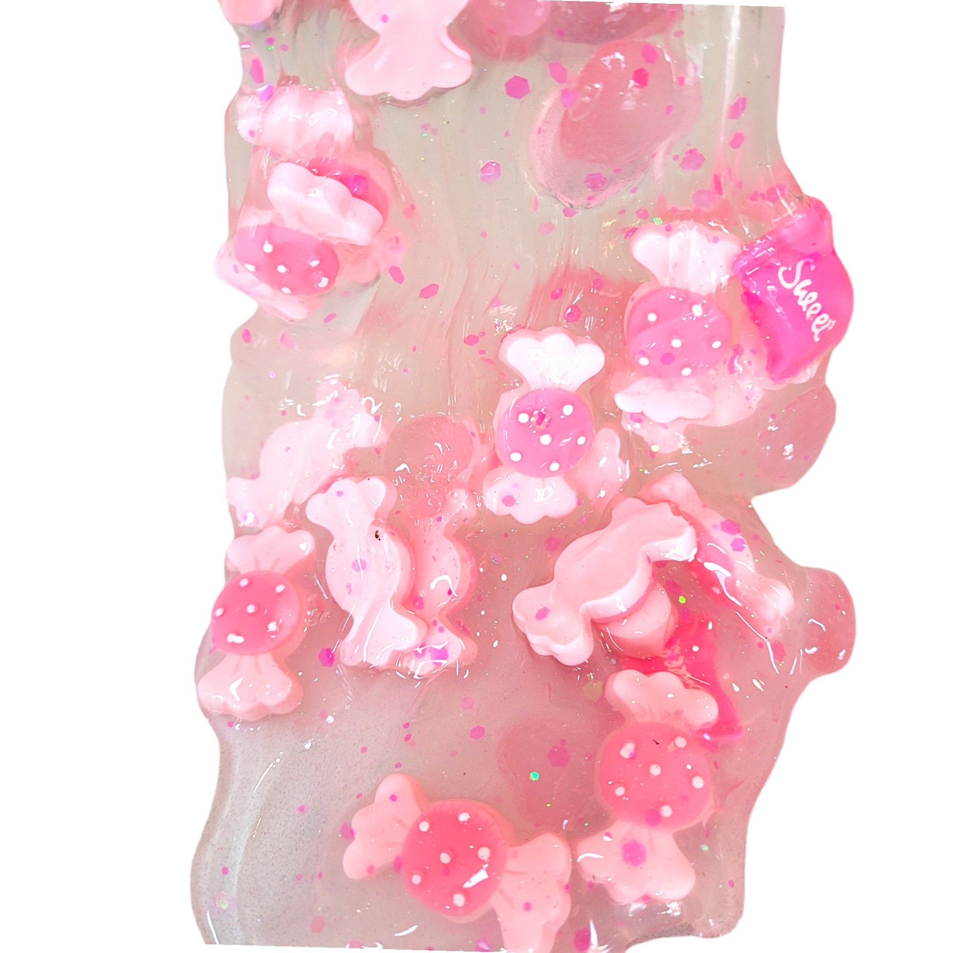 Pink candy crunchbomb charm slime: light candy scent