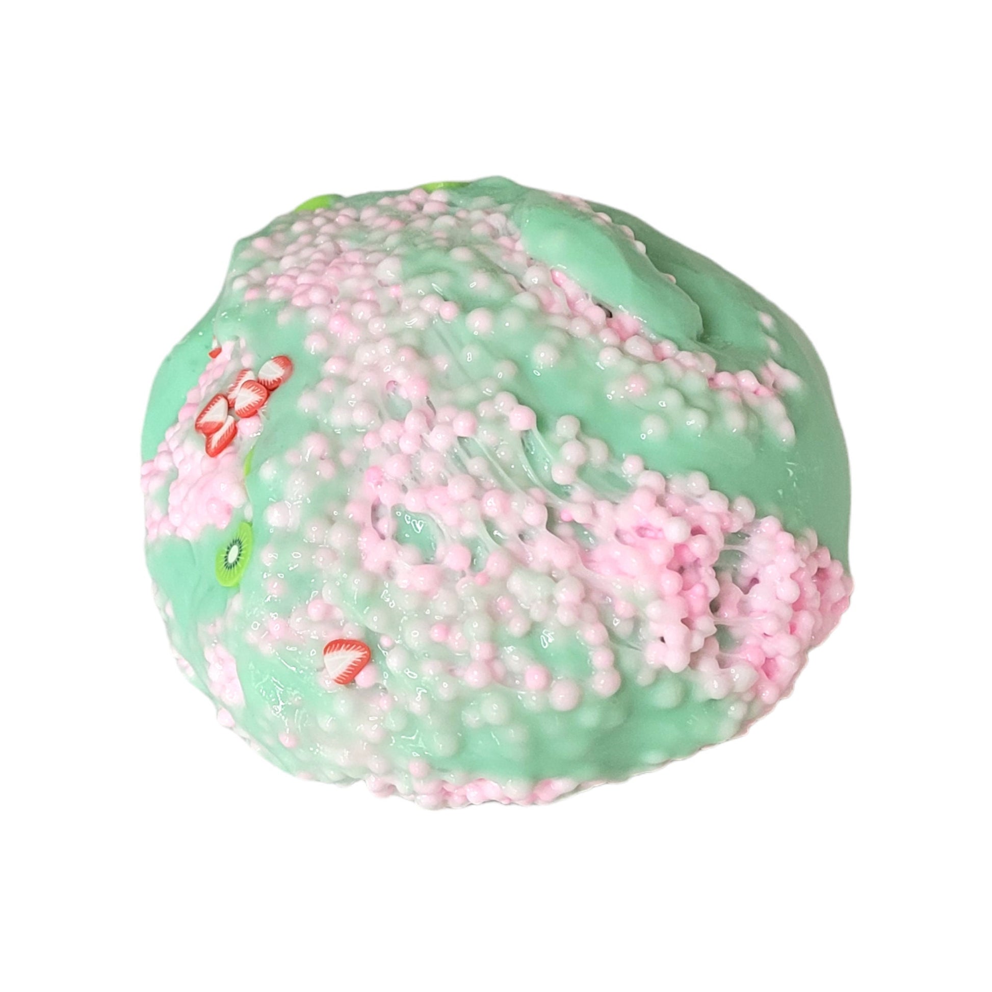 Strawberry kiwi slime ~ thick and glossy, floam drizzle, fimos ~fuzzy slimes~ Strawberry kiwi scent