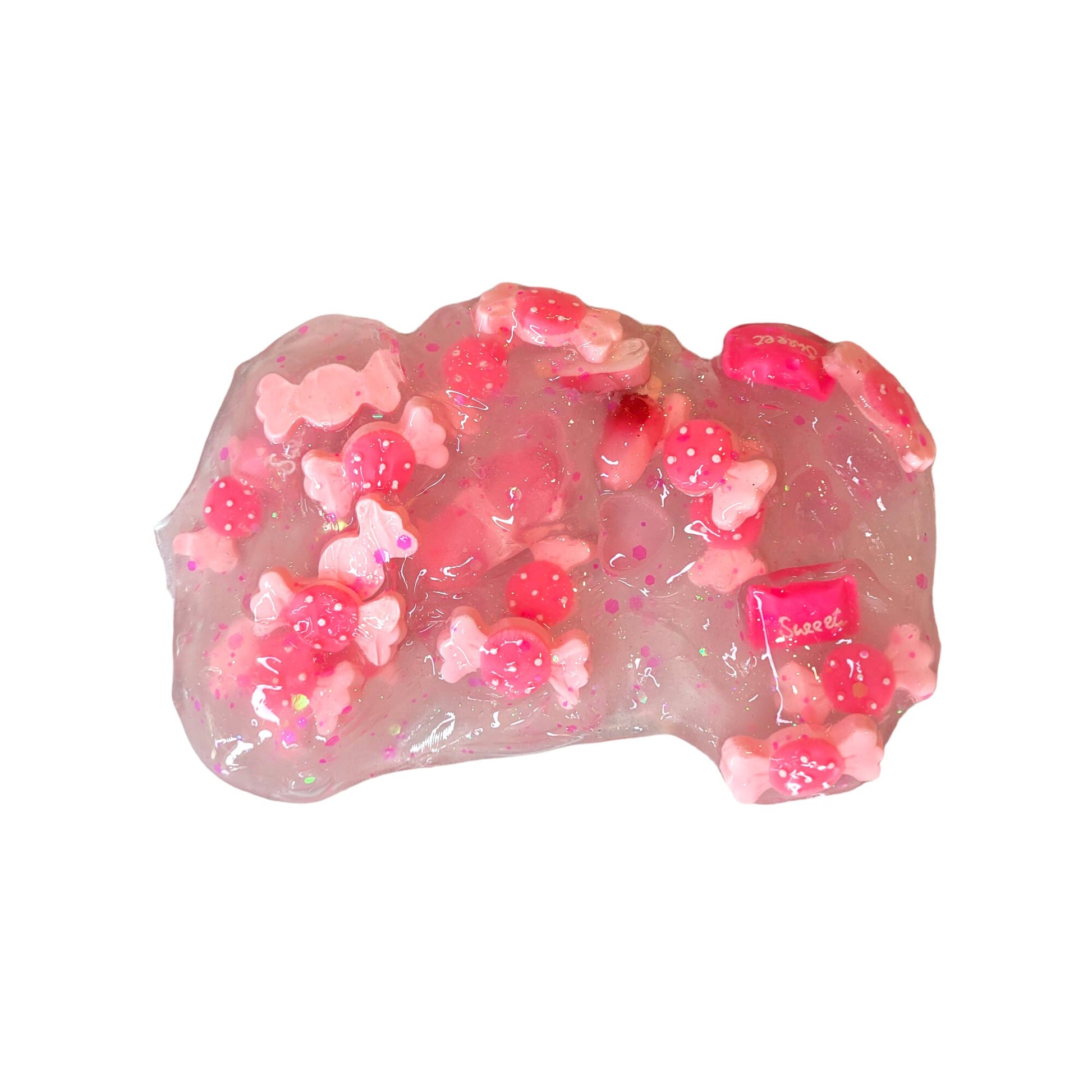 Pink candy crunchbomb charm slime: light candy scent